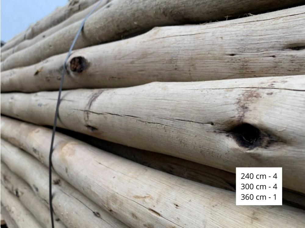 Wooden eucalyptus pole set for stretch tent 6,5 x 5 m 