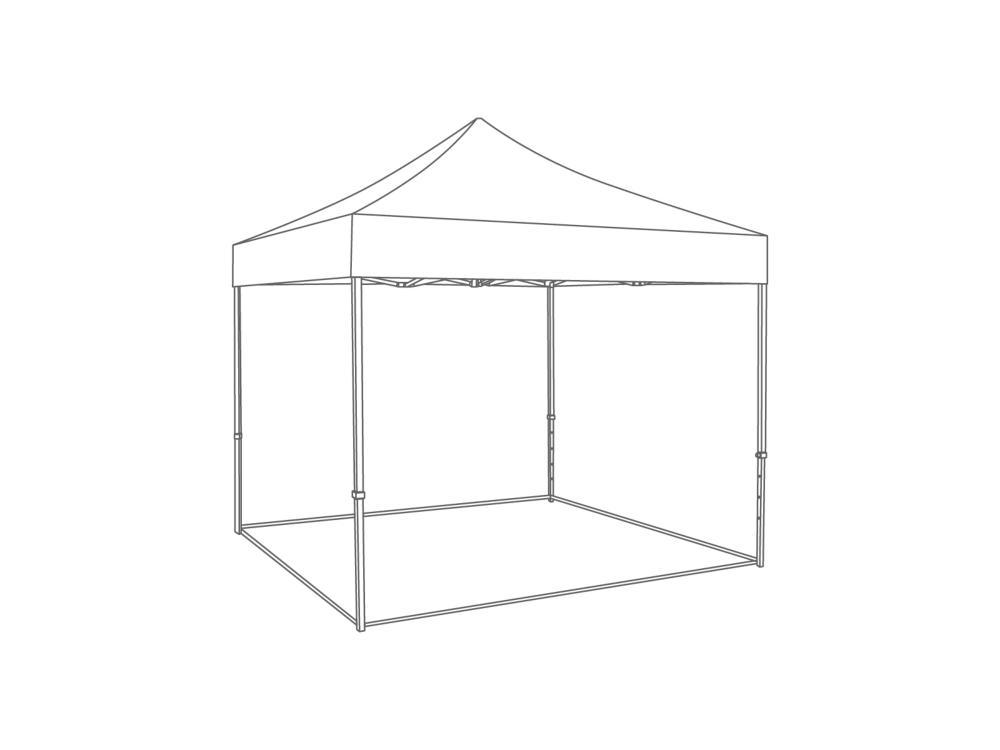Bodenrahmen für Faltzelt 3x3 m