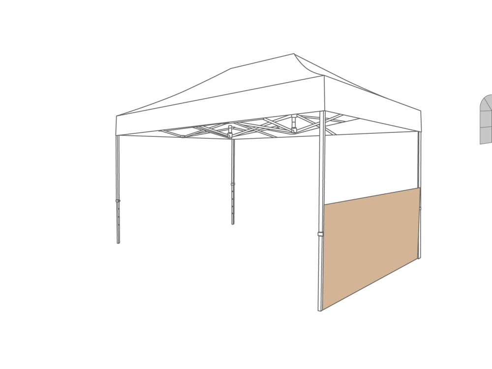 Vouwtent Halve zijwand - 2m - Polyester Desert Sand