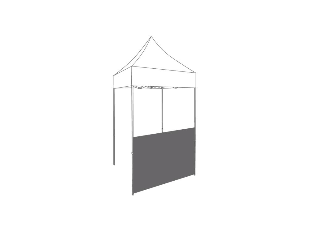 Tonnelle pliante Demi paroi latérale en polyester - 1,5m - Polyester Anthracite