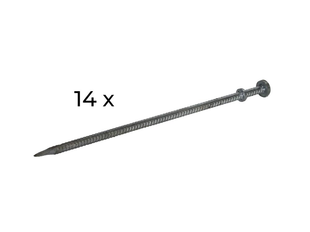 Set haringen (14) van 110 cm voor stretchtent 6,5 x 10 m