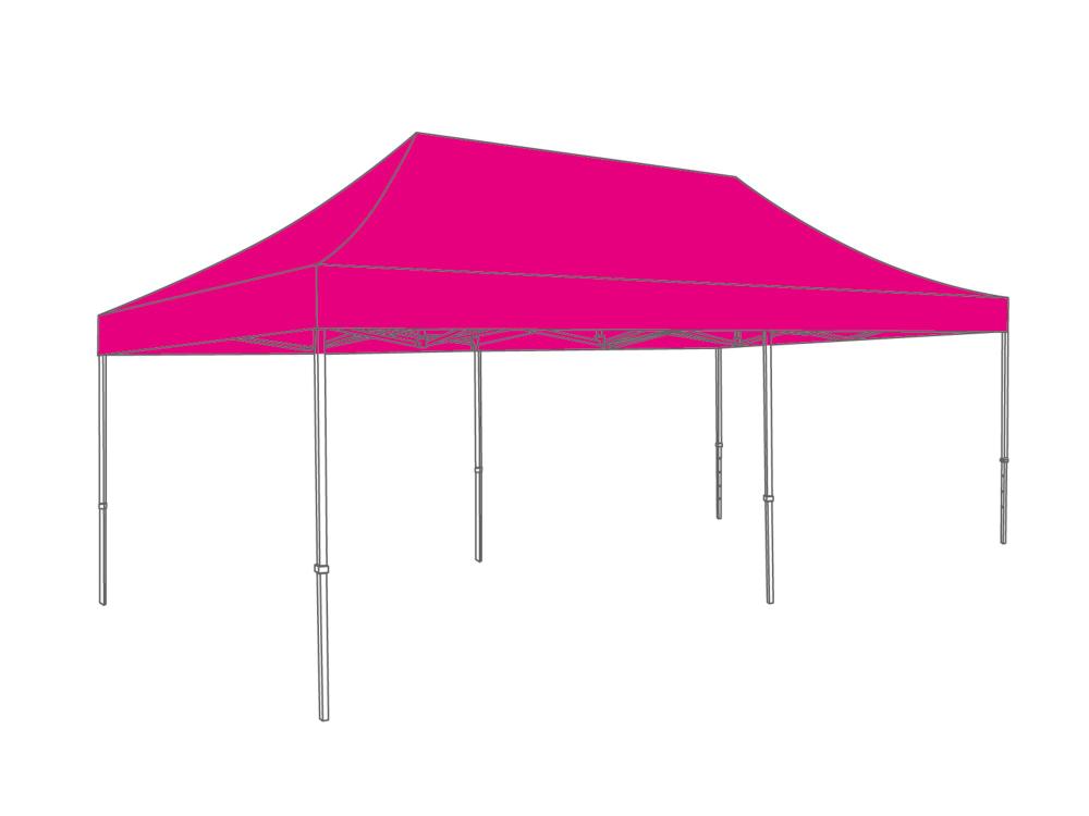 Faltzelt AluLite mit Dachplane - 4 x 8 m - Polyester Fluo rosa