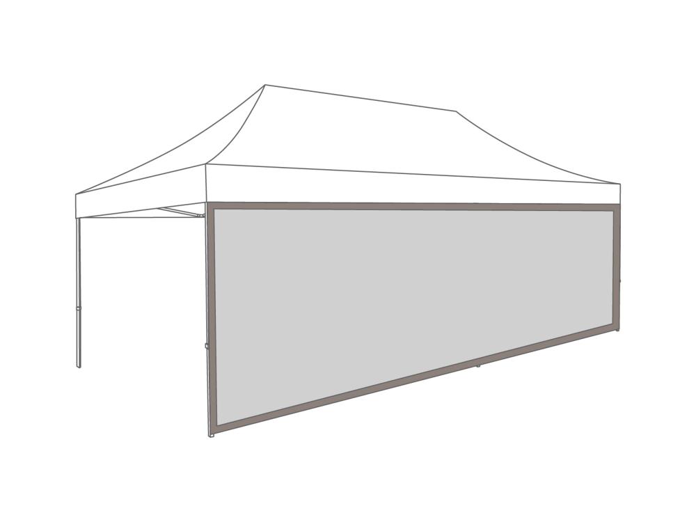 Faltzelt Seitenwand Panoramafenster - 6 m - Polyester (für 3 x 6 m) Sand