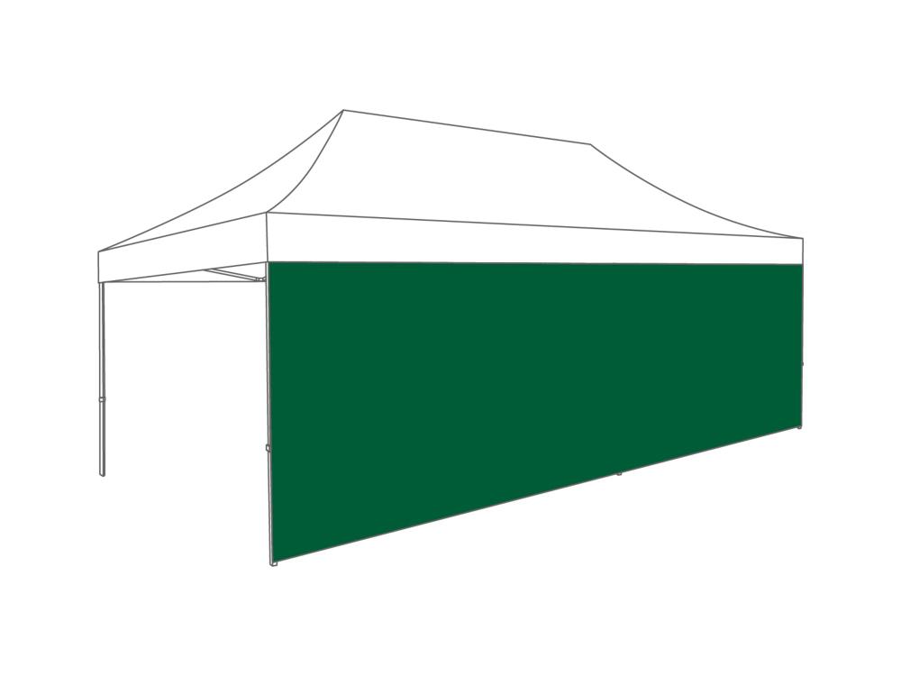 Faltzelt Seitenwand geschlossen - 6 m - Polyester (für 3 x 6 m) Grün
