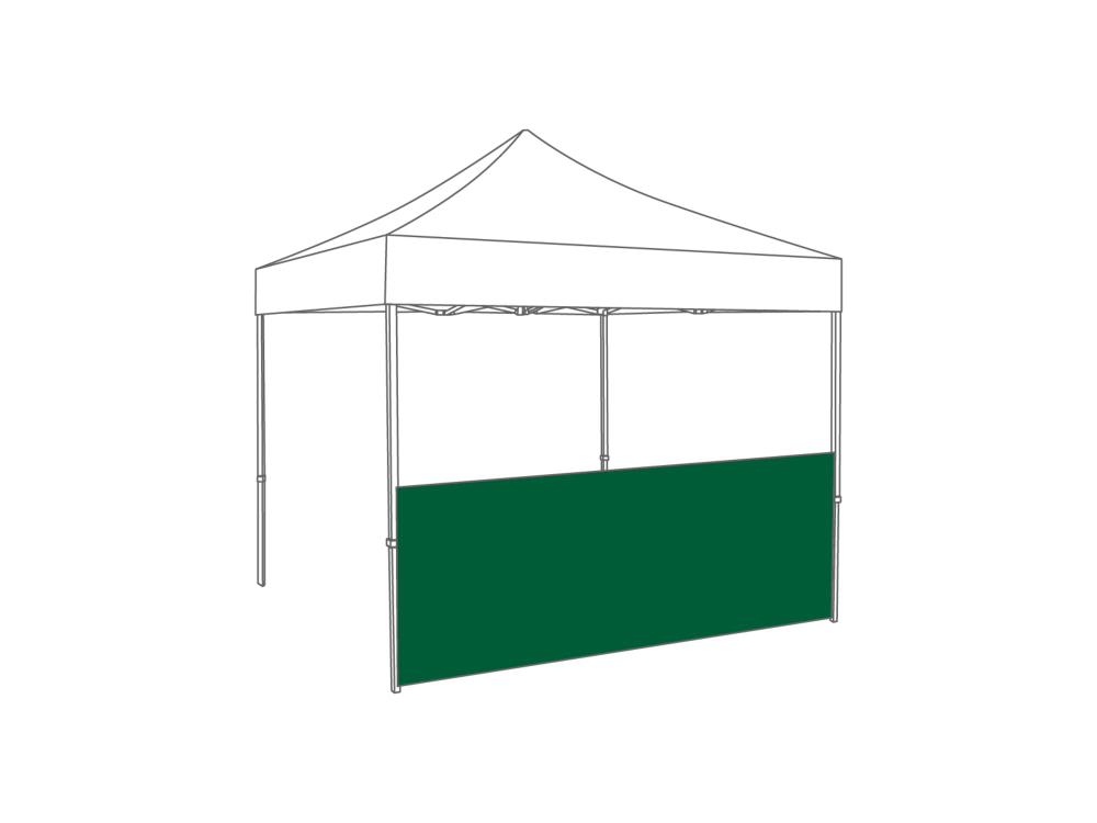 Faltzelt Halbe Seitenwand - 4 m - Polyester Grün