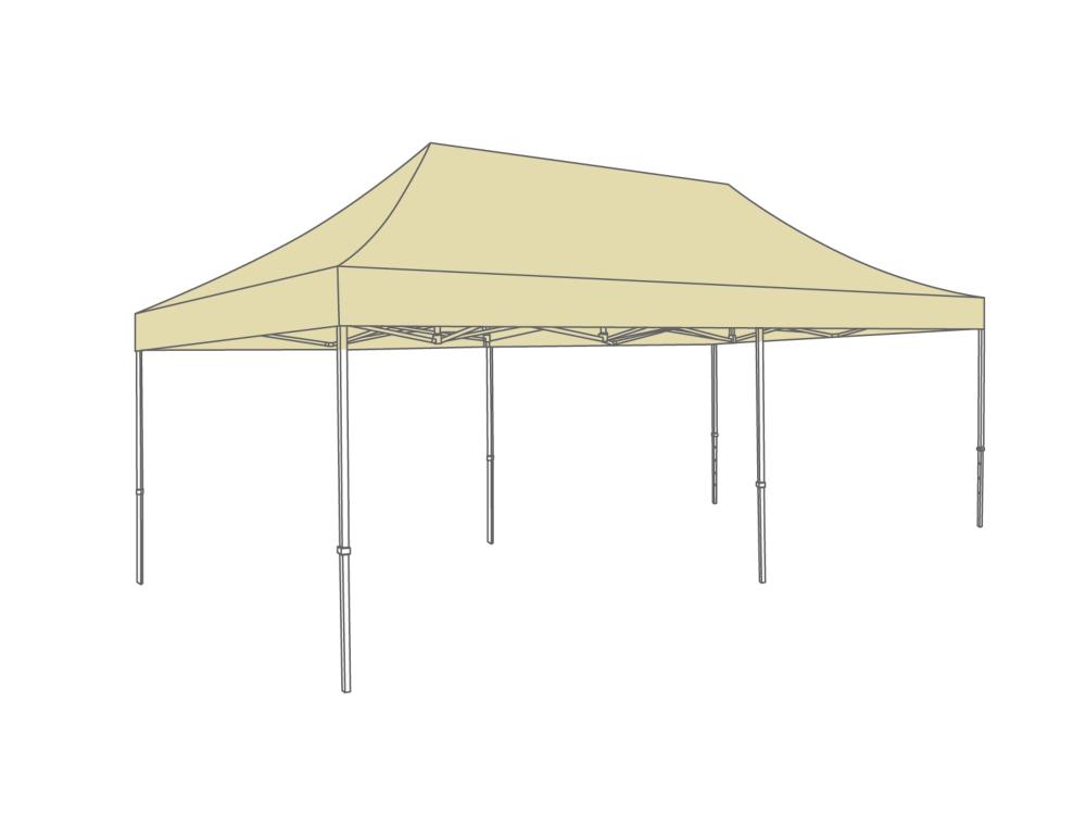 Tonnelle pliante AluLite avec bâche de toit - 3x6m - Polyester Cream