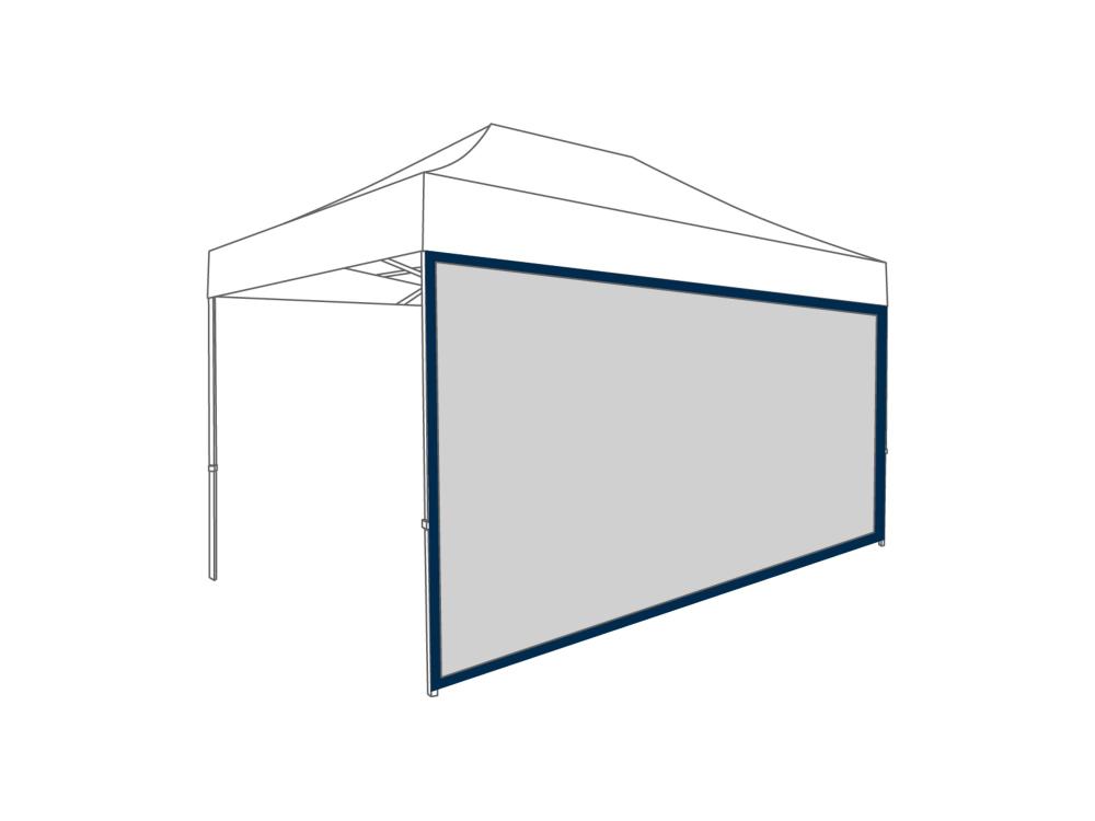 Tonnelle pliante Paroi latérale avec fenêtre panoramique - 4,5m - Polyester Bleu foncé