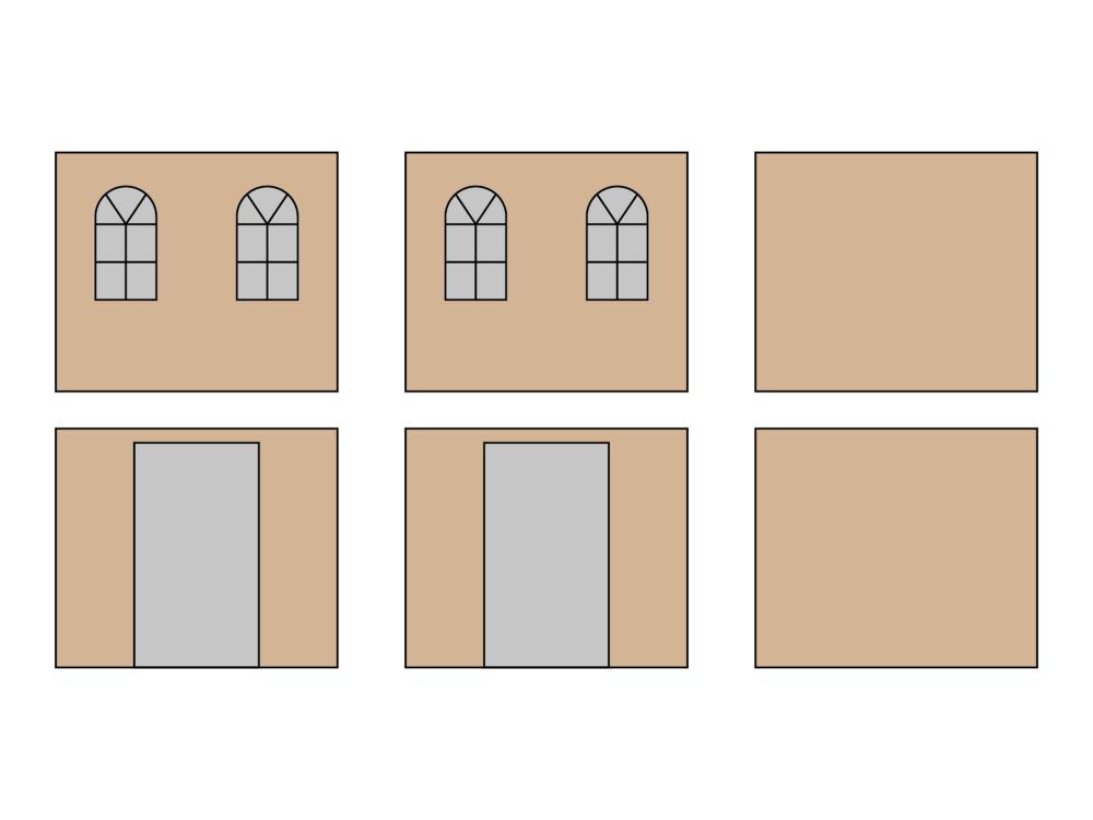 Faltzelt Seitenwandset mit Tragetasche - Bogenfenster - 3 x 6 m - Polyester  desert sand
