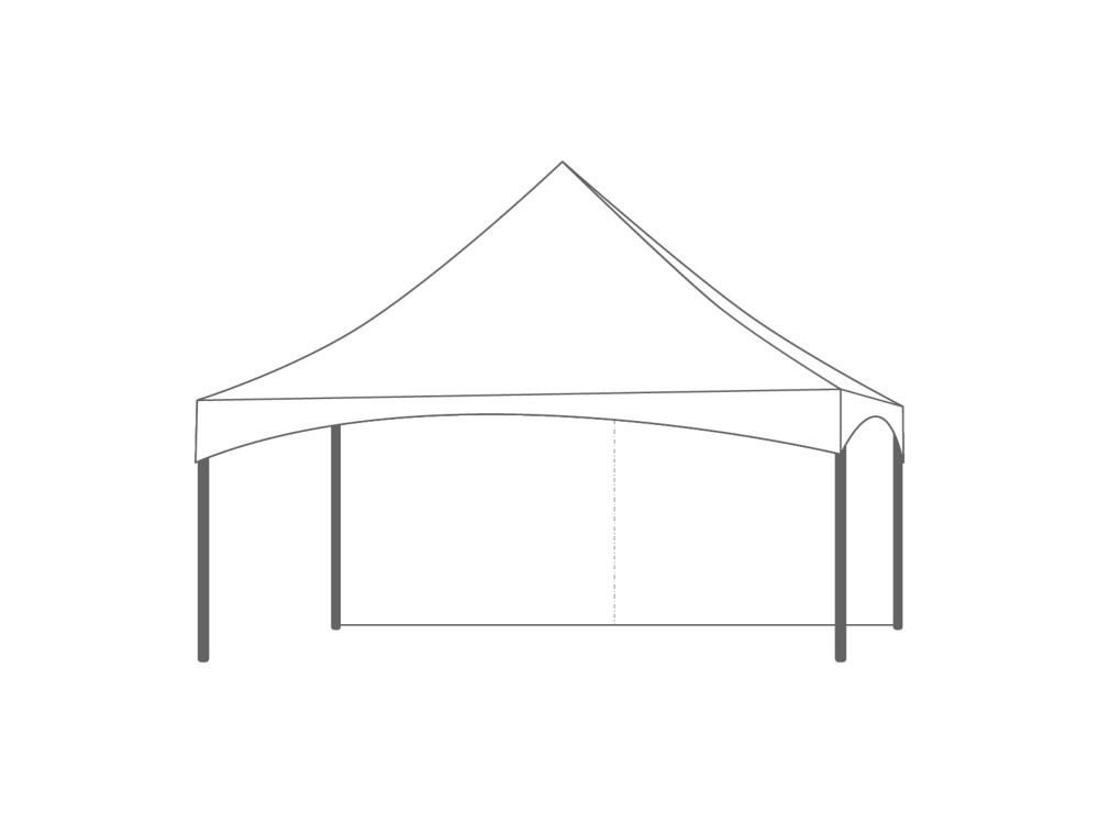Pagodetent keder zijwand 6m Wit