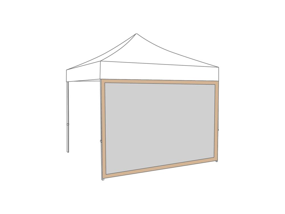 Faltzelt Seitenwand Panoramafenster - 3 m - Polyester Desert Sand