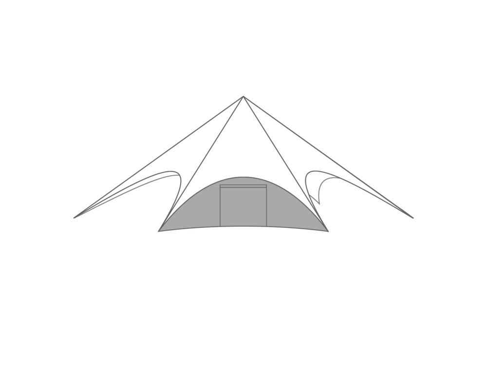Star tent StellarLite sidewall - door - 14m diameter - Polyester Sand