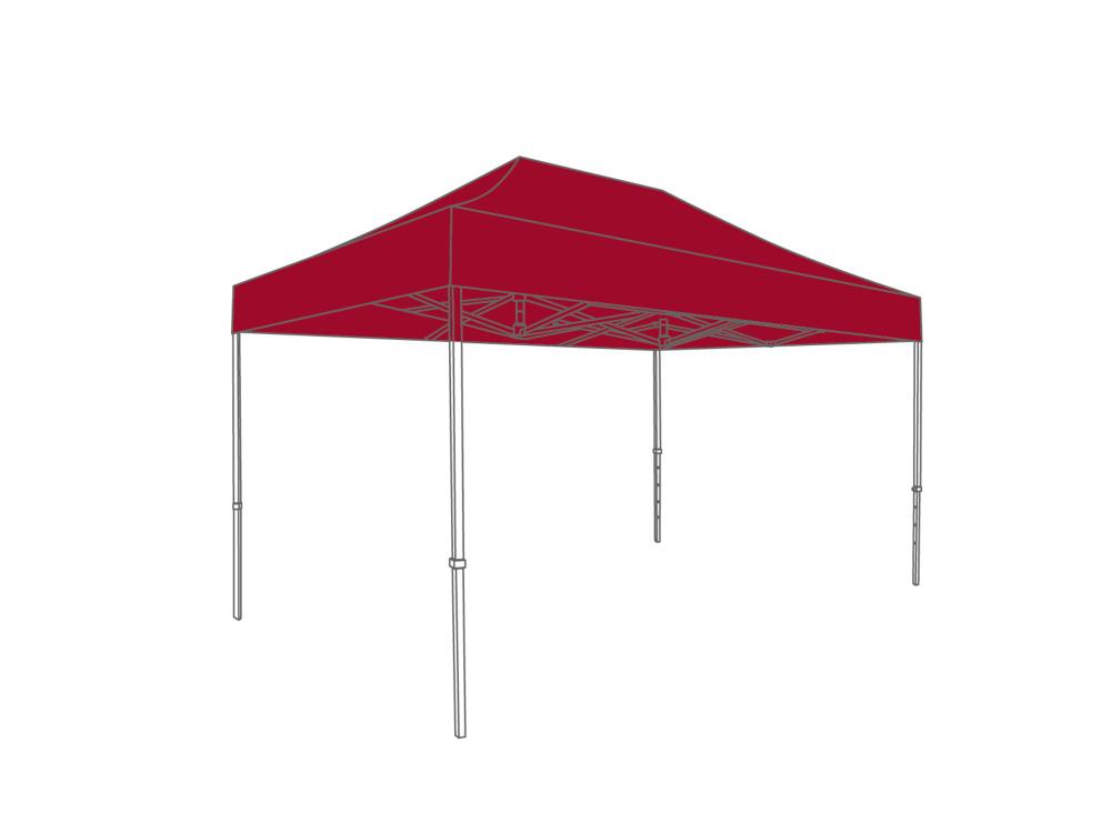 Vouwtent AluLite met dakzeil - 3x4,5m - Polyester Rood
