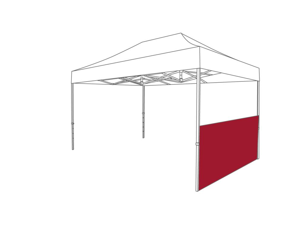 Faltzelt Halbe Seitenwand - 2 m - Polyester Rot