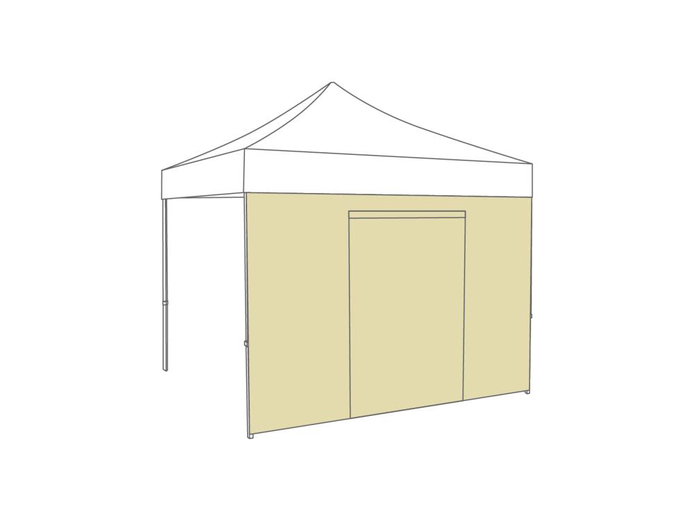Faltzelt Seitenwand Tür - 4 m - Polyester Creme
