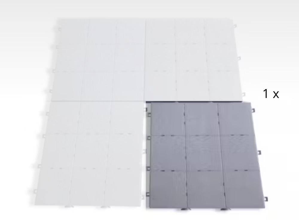 Vloerelement - 1 tegel (0,25 m²) - Plastiek - Grijs grijs