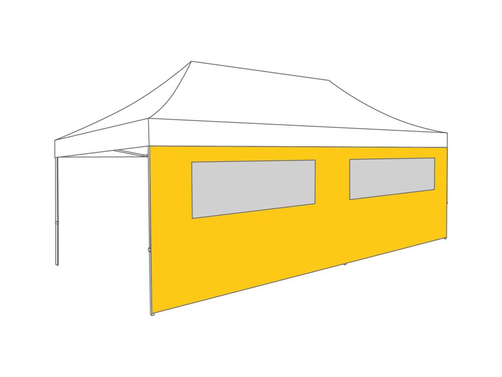 Pared lateral con ventana - 6m - Poliéster (para 3x6) amarillo