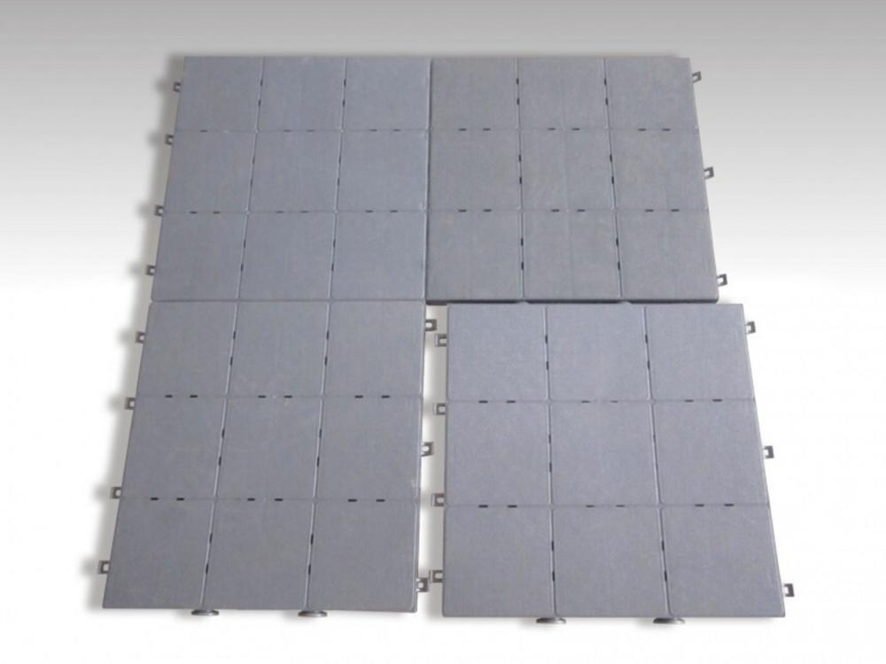 1m² vloer (Set van 4 tegels) - Plastiek - Grijs grijs