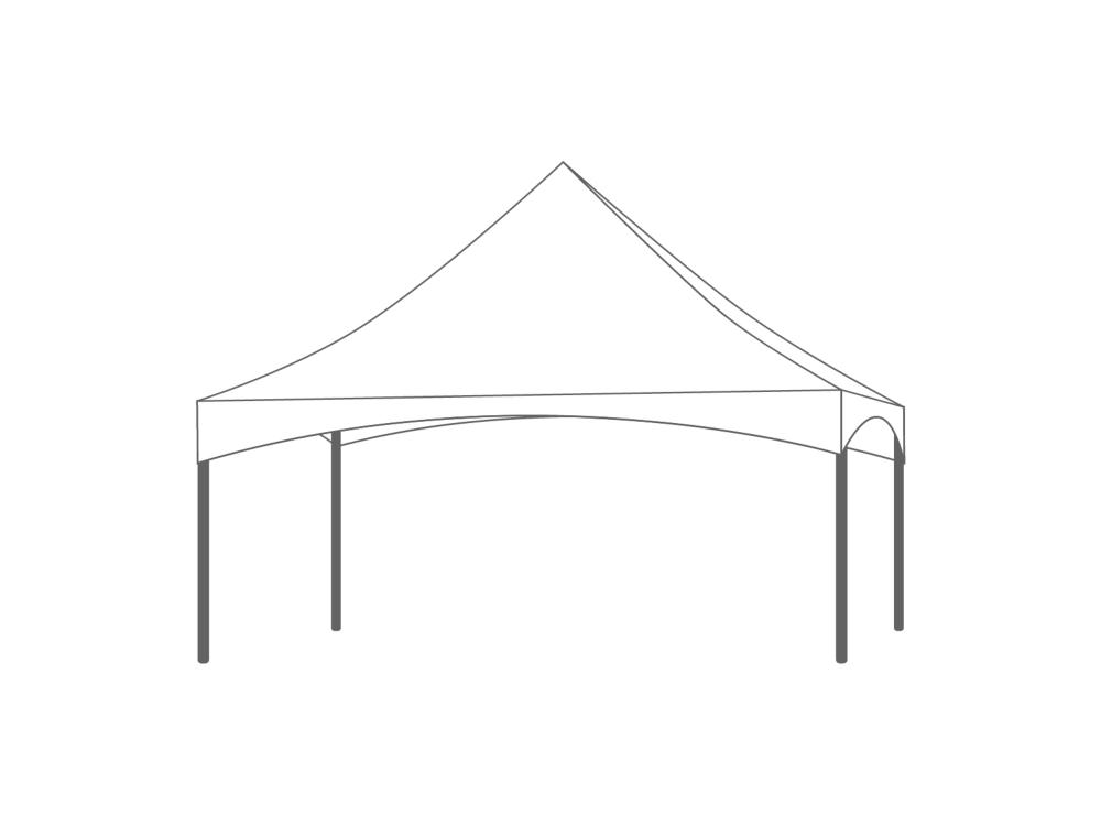 Pagodetent Dakzeil pagode 6 x 6 m wit