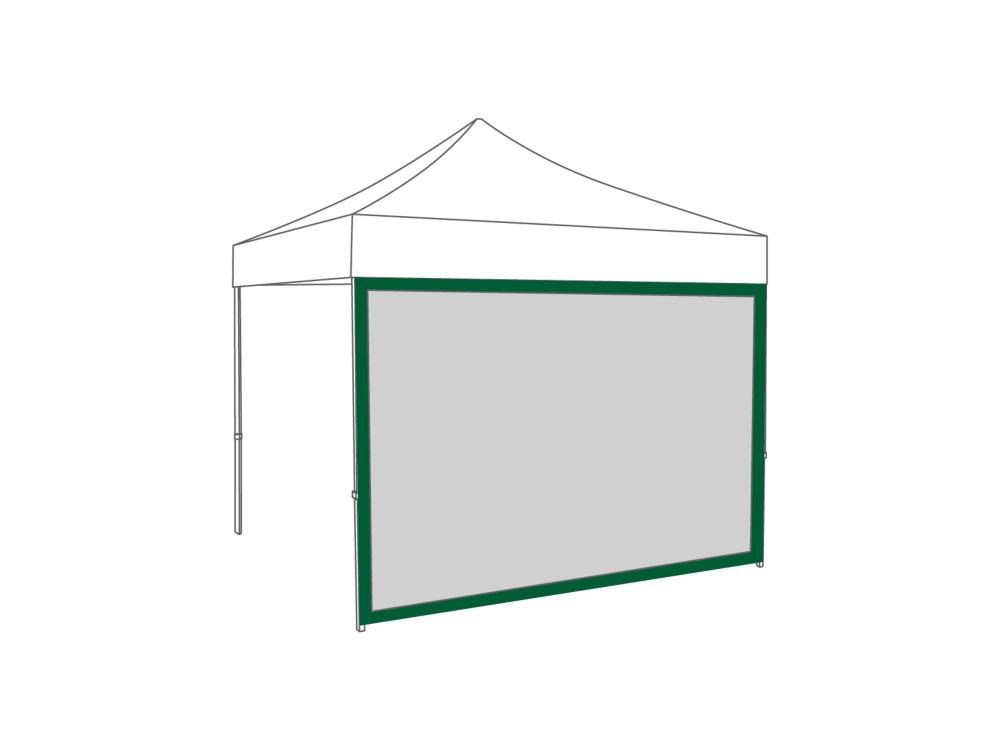 Faltzelt Seitenwand Panoramafenster - 4 m - Polyester Grün