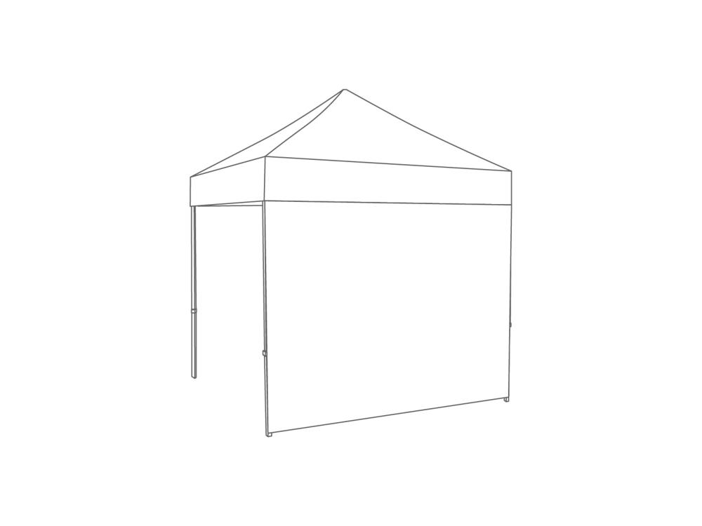 Faltzelt Seitenwand geschlossen - 2,5 m - Polyester Weiß