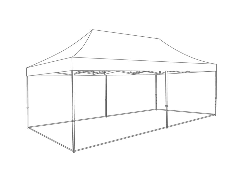Aluminium grondframe voor vouwtent 4x8 m