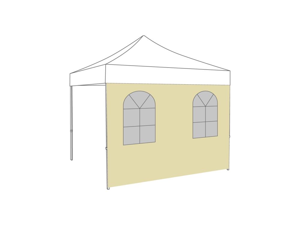Faltzelt Seitenwand Bogenfenster - 4 m - Polyester Creme