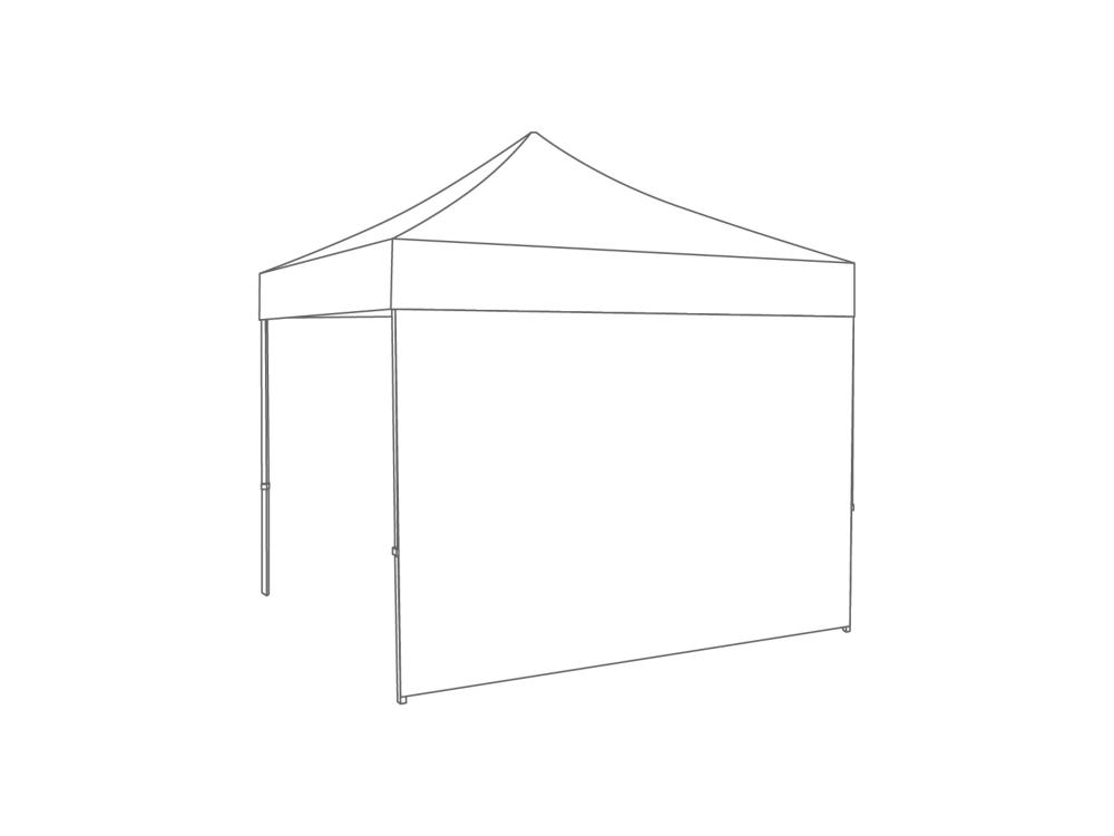 Vouwtent Zijwand gesloten - 4m - Polyester Wit