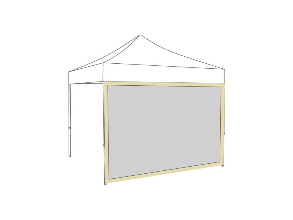 Tonnelle pliante Paroi latérale avec fenêtre panoramique - 3m - Polyester Cream