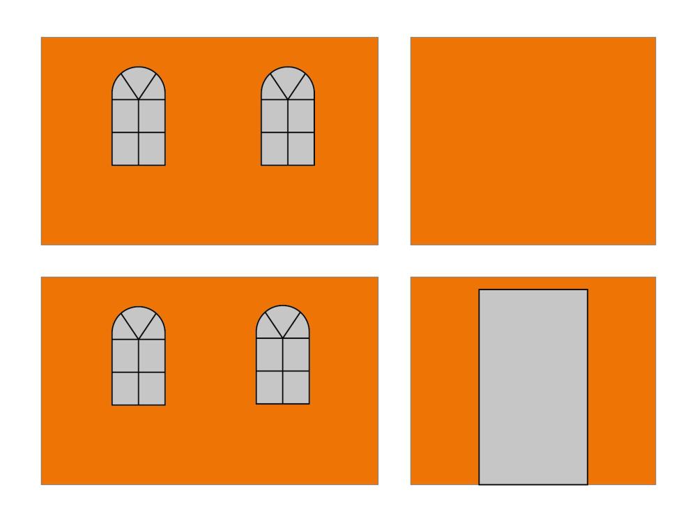 Faltzelt Seitenwandset mit Tragetasche - Bogenfenster - 2x3 m - Polyester orange