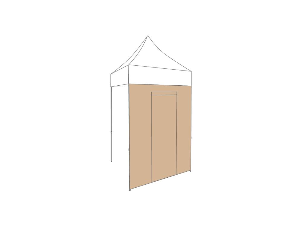 Tonnelle pliante Paroi latérale avec porte - 1,5m - PVC (mat) Desert Sand