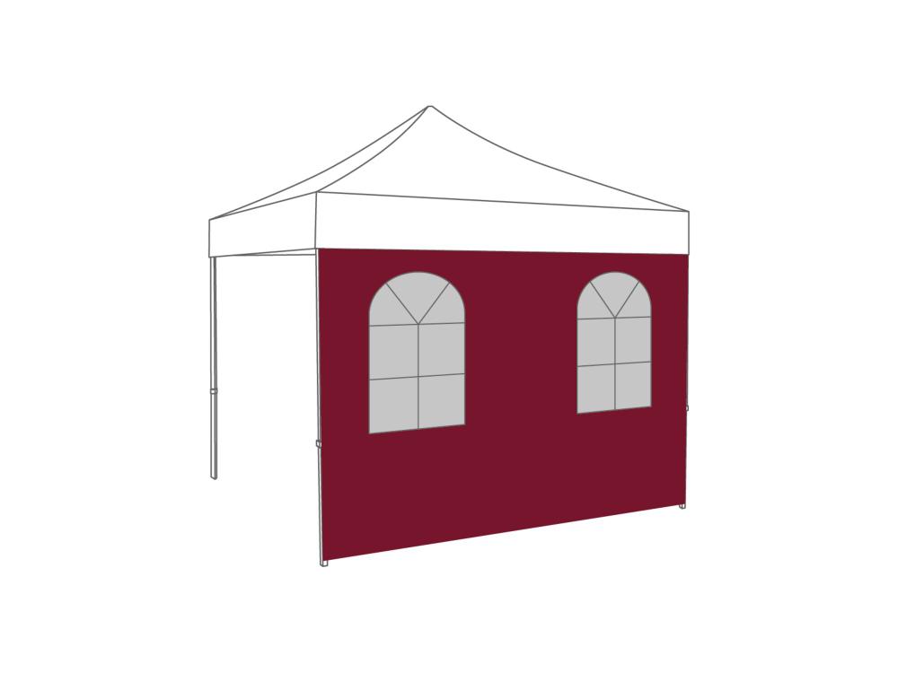 Faltzelt Seitenwand Bogenfenster - 4 m - Polyester Bordeaux