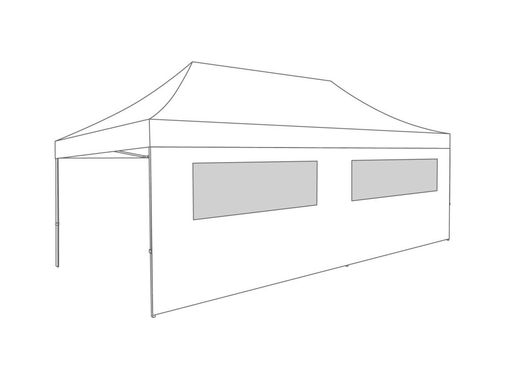 Vouwtent Zijwand raam - 6m - Polyester (voor 3x6m) Wit