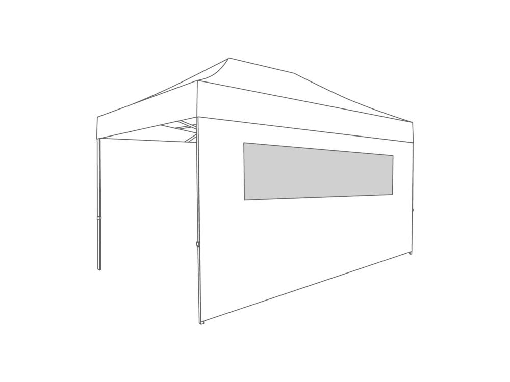 Vouwtent Zijwand raam - 4,5m - Polyester Wit