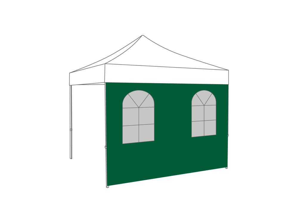 Faltzelt Seitenwand Bogenfenster - 4 m - Polyester Grün