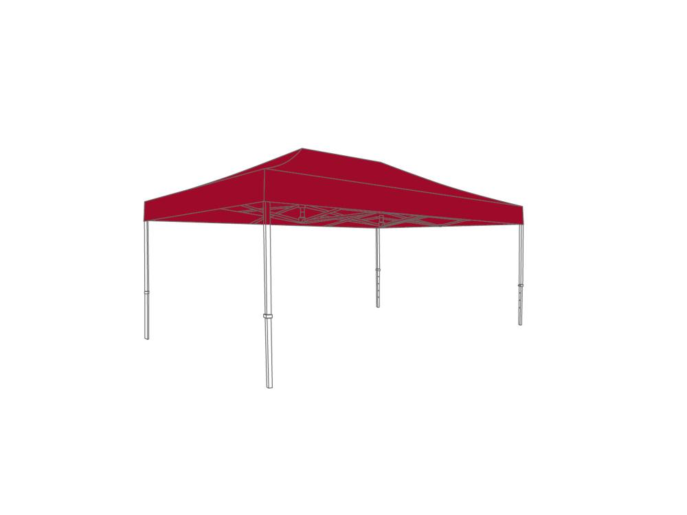 FALTZELT ALUFORCE MIT DACHPLANE - 2 X 4 M - POLYESTER ROT