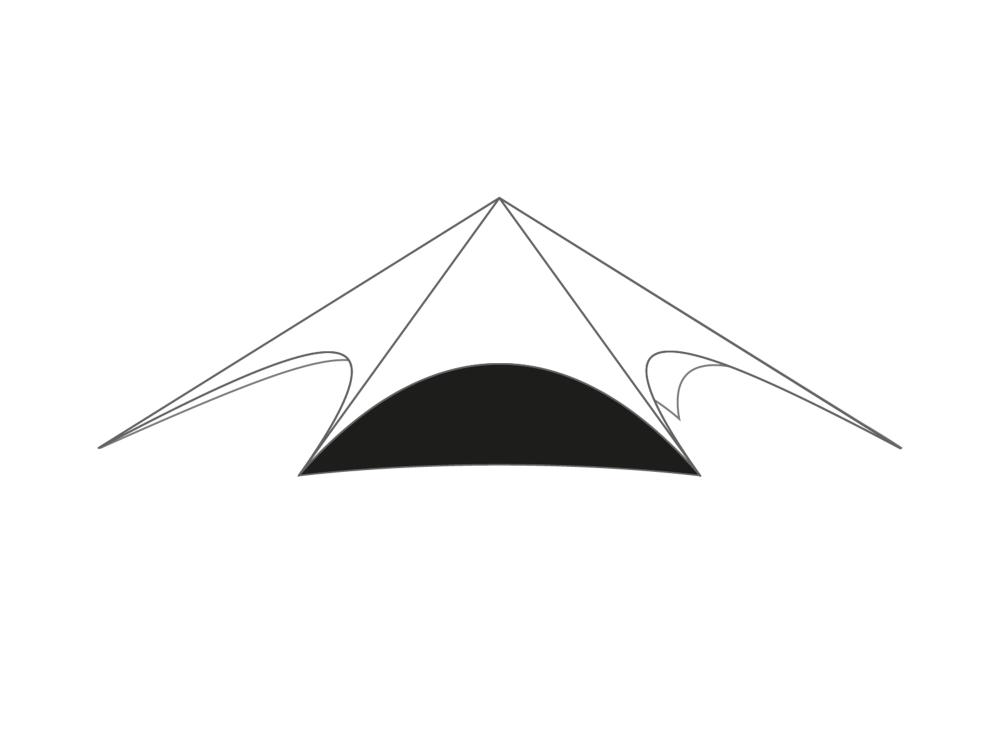 Sternzelt Seitenwand - geschlossen - 16 m Durchmesser - Polyester Schwarz
