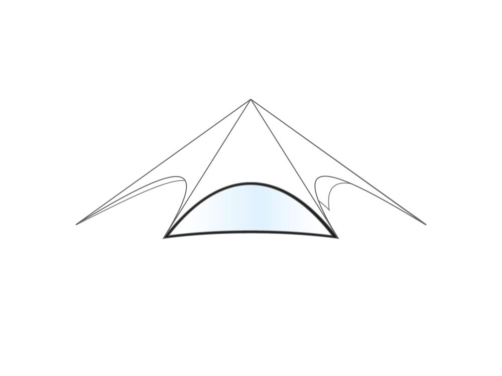 Star tent StellarLite sidewall - window - 14m diameter - Polyester Black