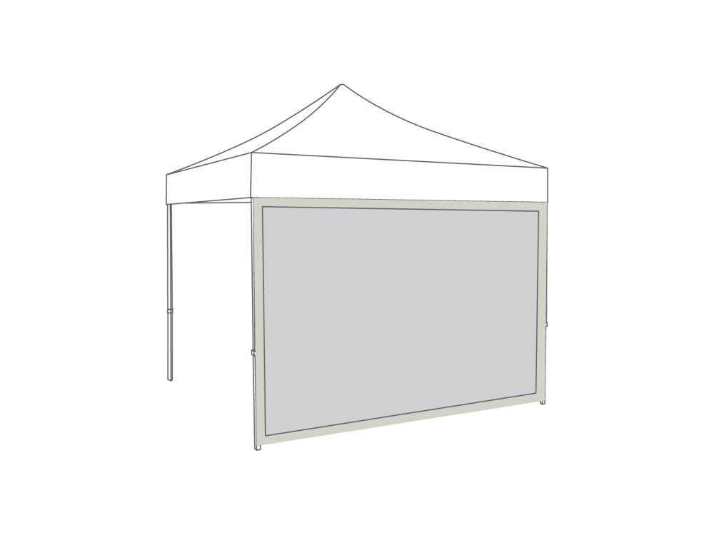 Vouwtent Zijwand panorama raam - 4m - Polyester Lichtgrijs