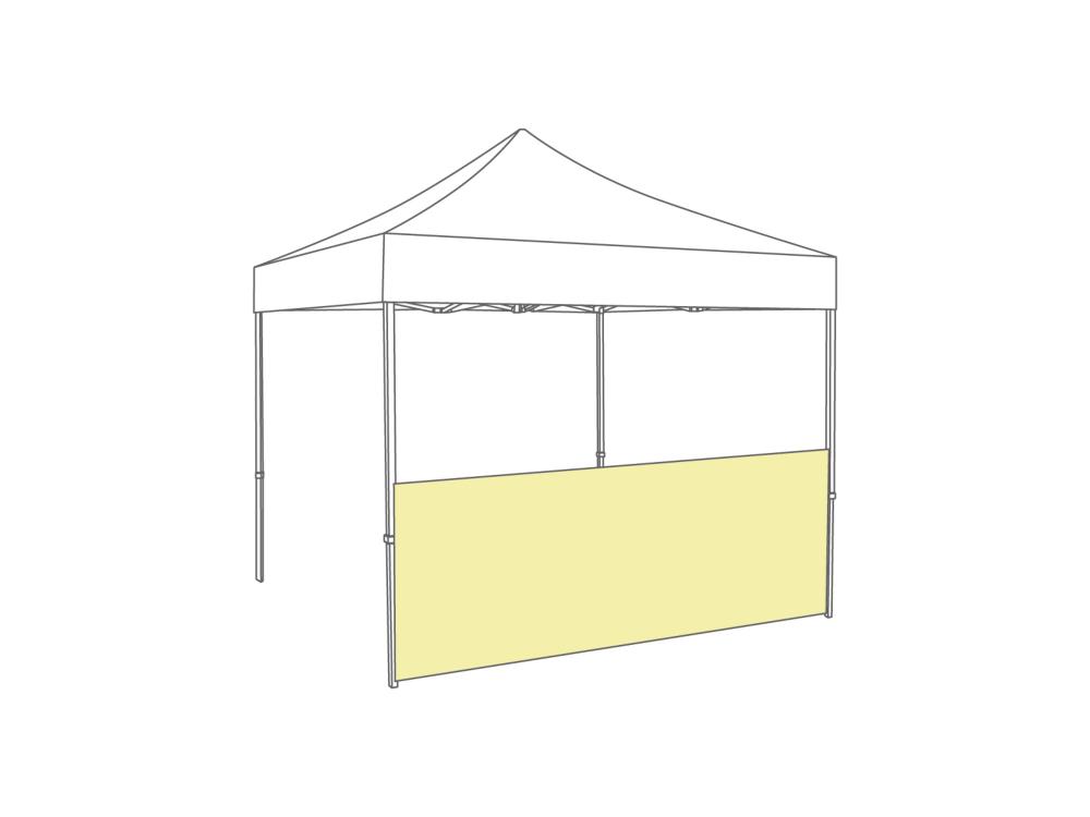 Faltzelt Halbe Seitenwand - 4 m - Polyester Elfenbein