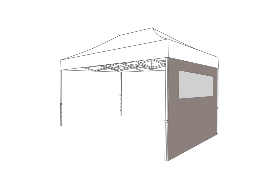 Faltzelt Seitenwand Fenster - 2 m - Polyester Sand