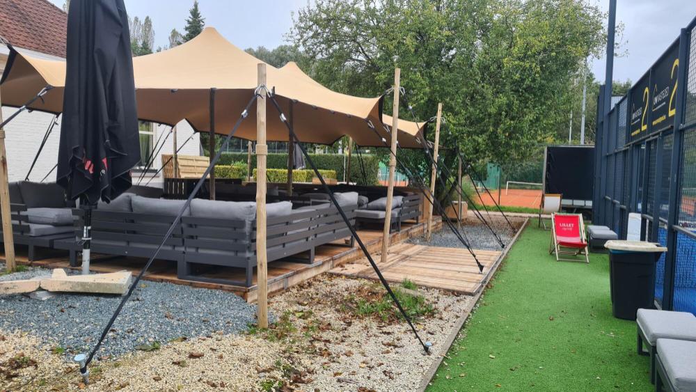 Triflexx Stretchzelt Plane (560 g/m²) mit Schleifen - 10 x 15 m Sahara/Sahara