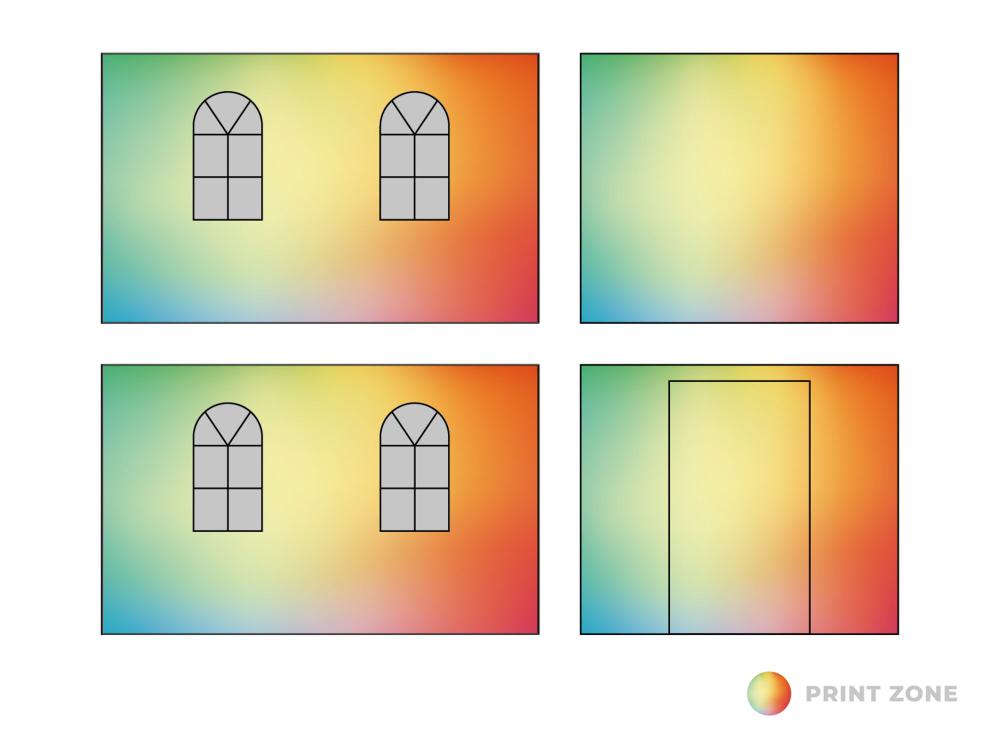 Faltzelt Seitenwandset mit Tragetasche - Bogenfenster - 2x3 m - Polyester print