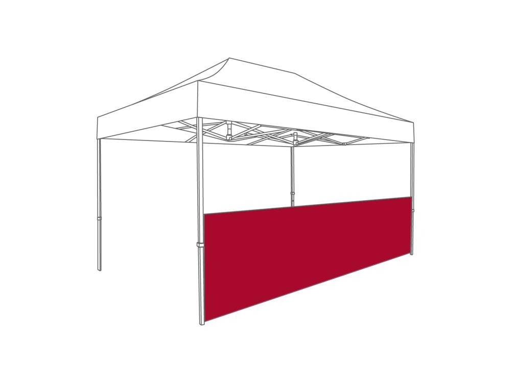 Vouwtent Halve zijwand - 4,5m - Polyester Rood