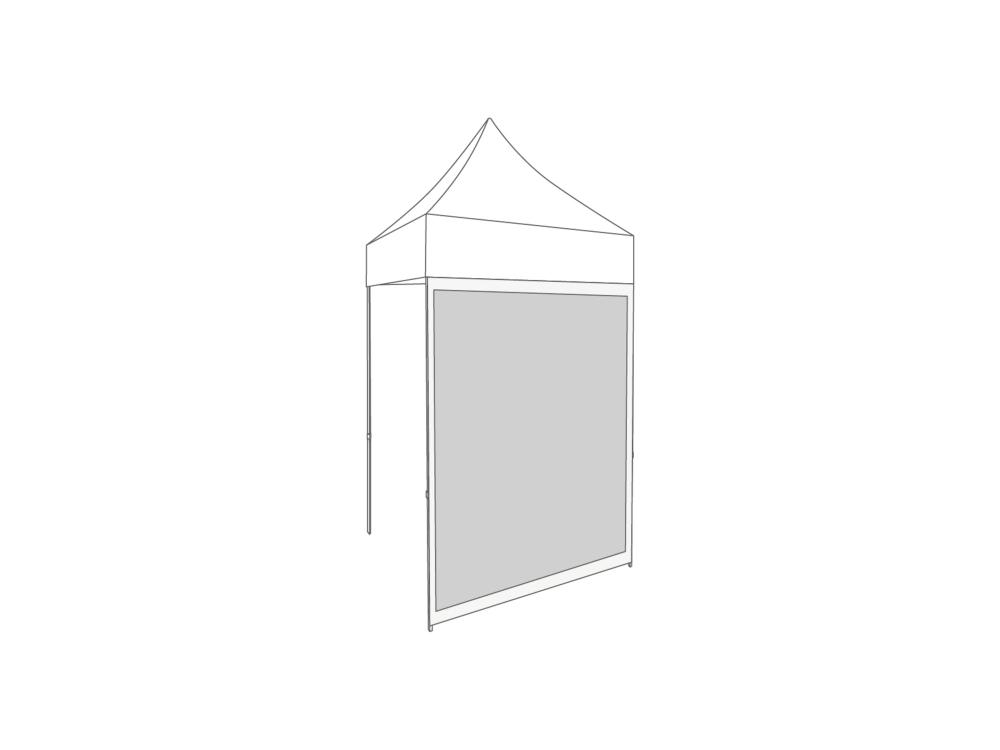 Faltzelt Seitenwand Panoramafenster - 1,5 m - Polyester Weiß