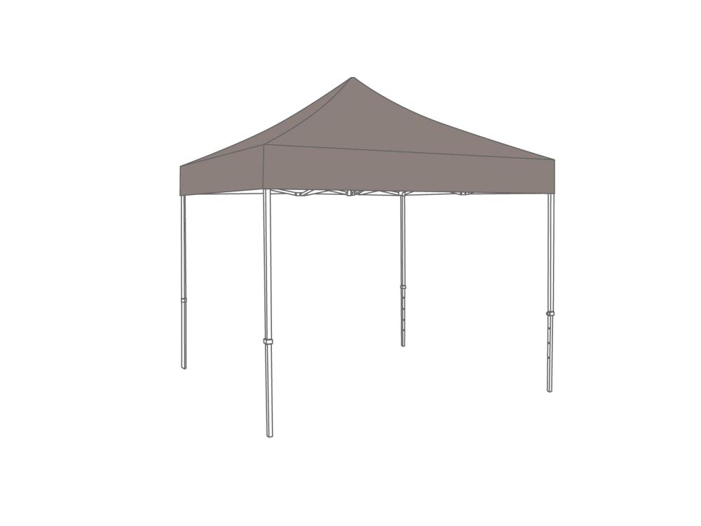 Vouwtent AluForce met dakzeil - 3x3m - PVC (mat) Zand