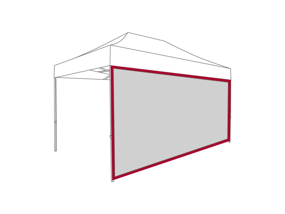 Vouwtent Zijwand panorama raam - 4,5m - Polyester Rood
