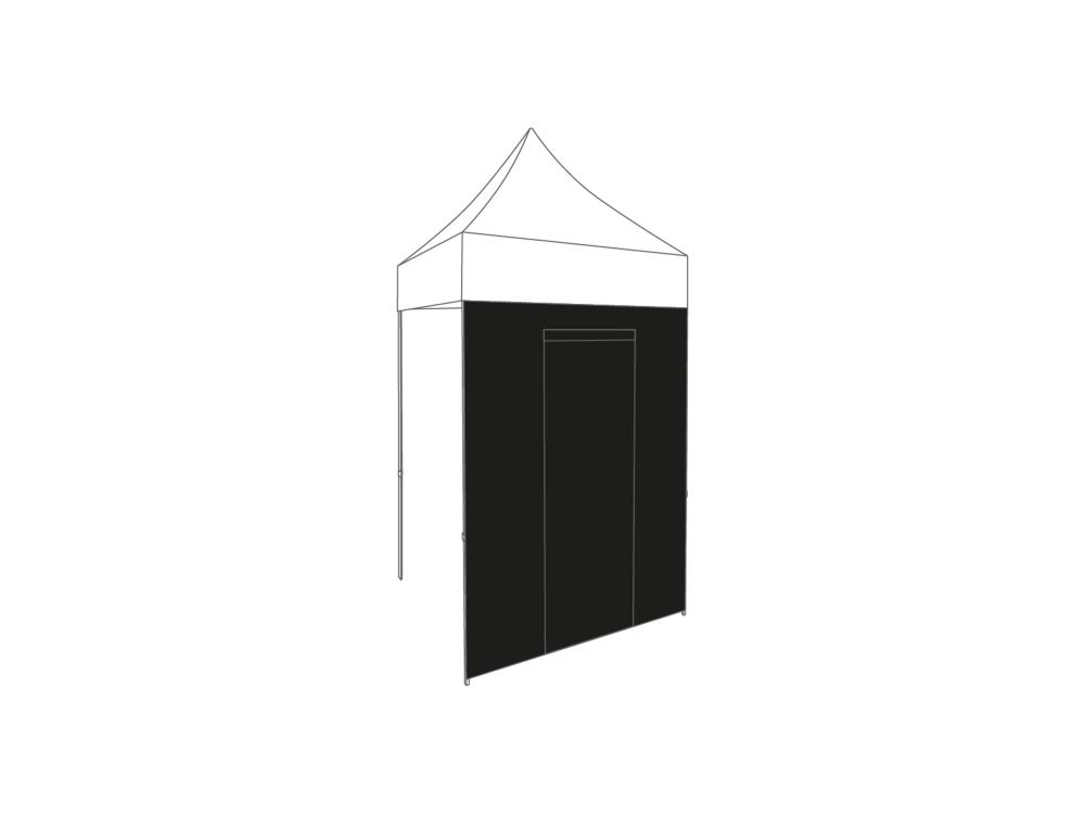 Tonnelle pliante Paroi latérale avec porte - 1,5m - PVC (mat) Noir