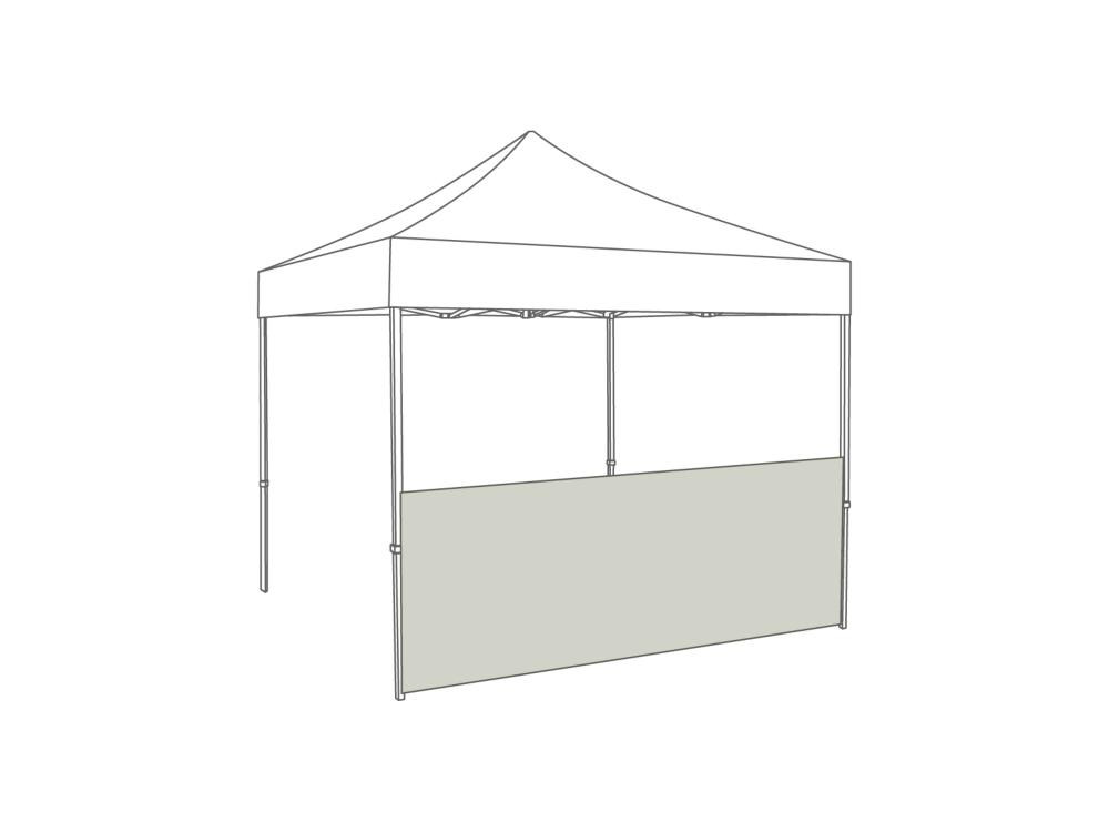 Carpa plegable - Media pared - 3m - Poliéster gris claro