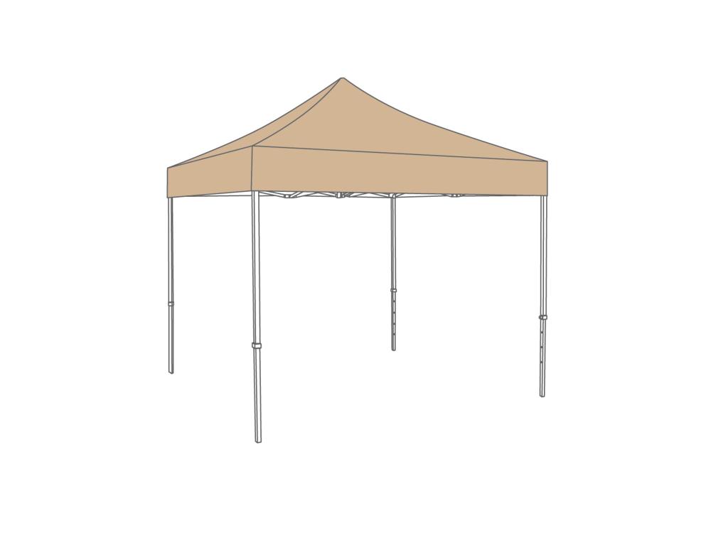Tonnelle pliante Bâche de toit - 4x4m - PVC (mat) Desert Sand