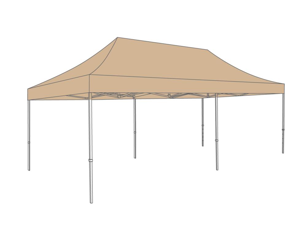 Vouwtent Dakzeil - 4x8m - PVC (mat) Desert Sand
